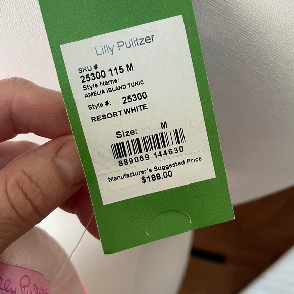 LILLY PULITZER White Linen Tunic NWT - size M - Picture 6 of 9